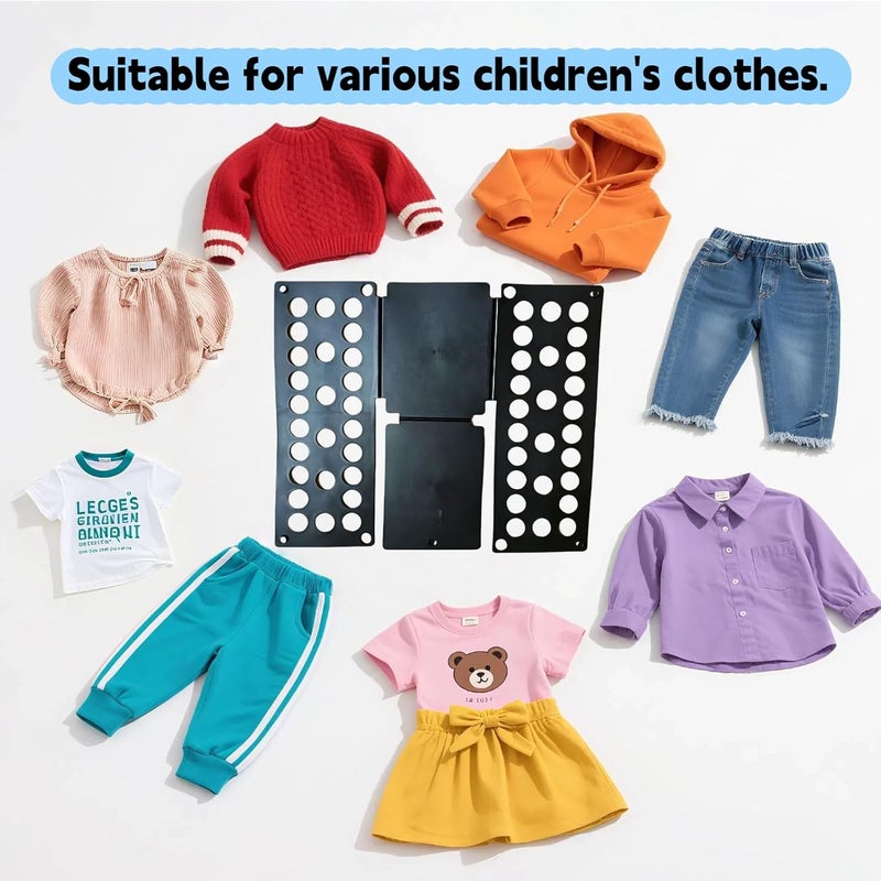 WQQWQQ Kids Clothes Folding Board, Small Size for 2-8 Years Old,Foldable Tool for Home Storage for Kids Laundry Organizer, Not for Adult Use（black） - Image 4